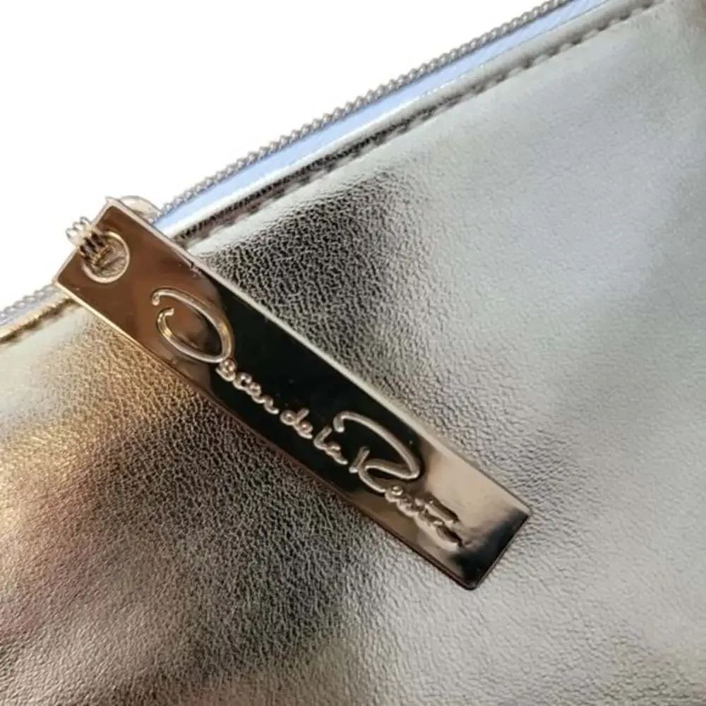 Oscar De La Renta Elegant Silver Clutch Bag